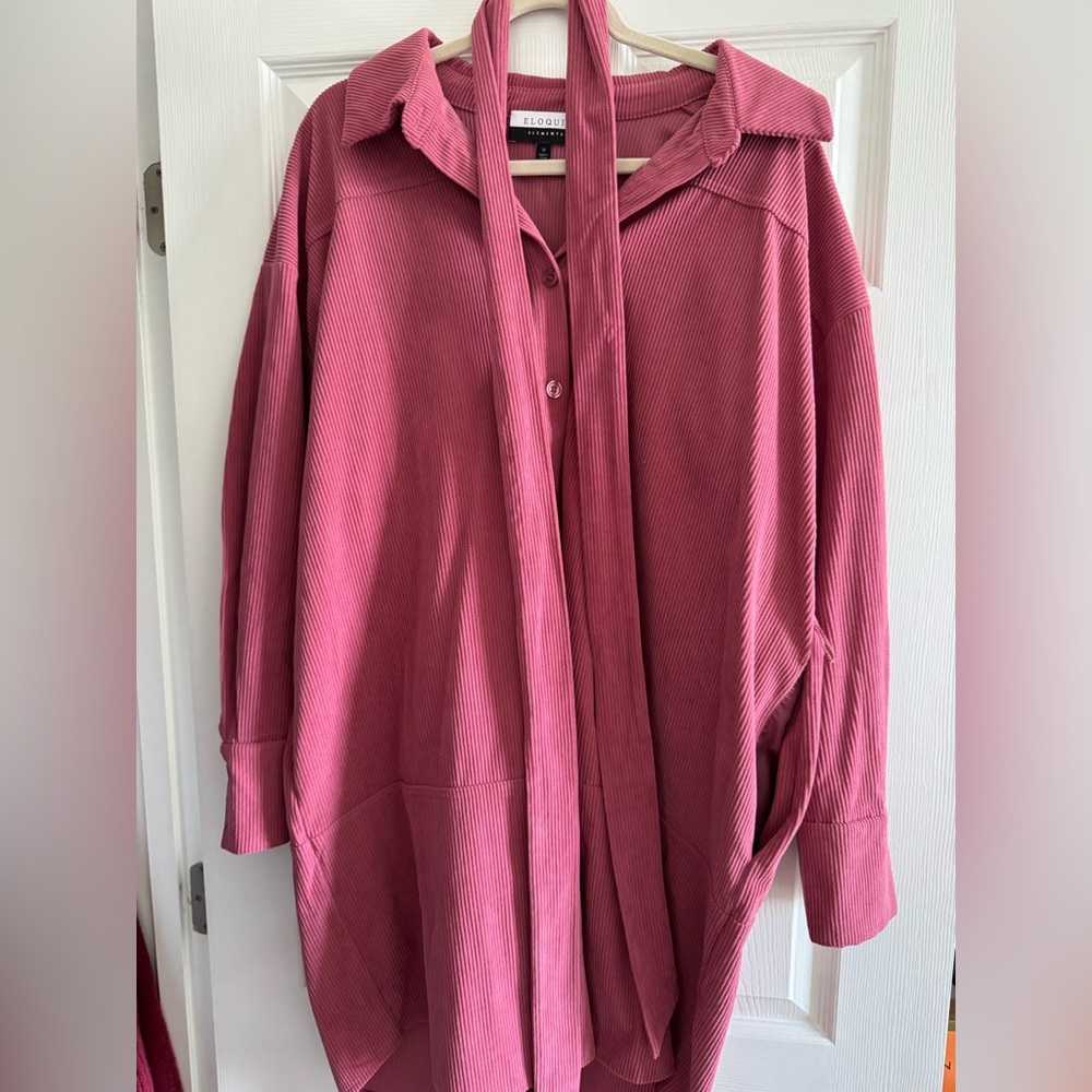 Women's Pink Corduroy Dress